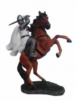 Medievale - Cavaliere Templare Su Cavallo Impennato