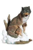 Creature della Foresta - Lupo con Cucciolo sulla neve