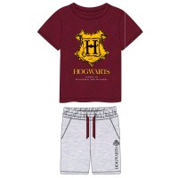 Harry Potter - T-Shirt e Pantaloncini set Bambini/e Hogwarts- Prodotto Ufficiale Warner Bros