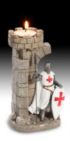 Medievale - Portacandela con Templare con Lancia