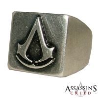 Assassin's Creed - Anello Quadrato - Placcato argento - Prodotto Ufficiale Ubisoft