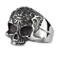 Gioielli - Anello Ornament Skull - Acciaio