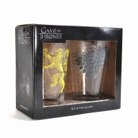 Game of Thrones - Set Bicchieri Casate Stark Lannister - Vetro - Prodotto Ufficiale HBO