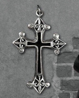 Gioielli - Pendente Gotico Croce - Acciaio inossidabile - Onice