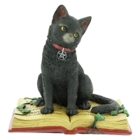 Creature della Foresta - Gatto Nero Su Un Libro - Eclipse - Resina - Dipinta A Mano