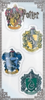 Harry Potter - Set Gomme da Cancellare Case Hogwarts - Grifondoro - Serpeverde - Tassorosso - Corvonero - Prodotto ufficiale © Warner Bros