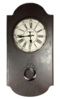 Orologio da parete in metallo scuro con pendolo