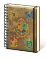 Harry Potter - Quaderno a Spirale Stemma Hogwarts - Grifondoro - Serpeverde - Corvonero - Tassorosso - Prodotto Ufficiale Warner Bros.